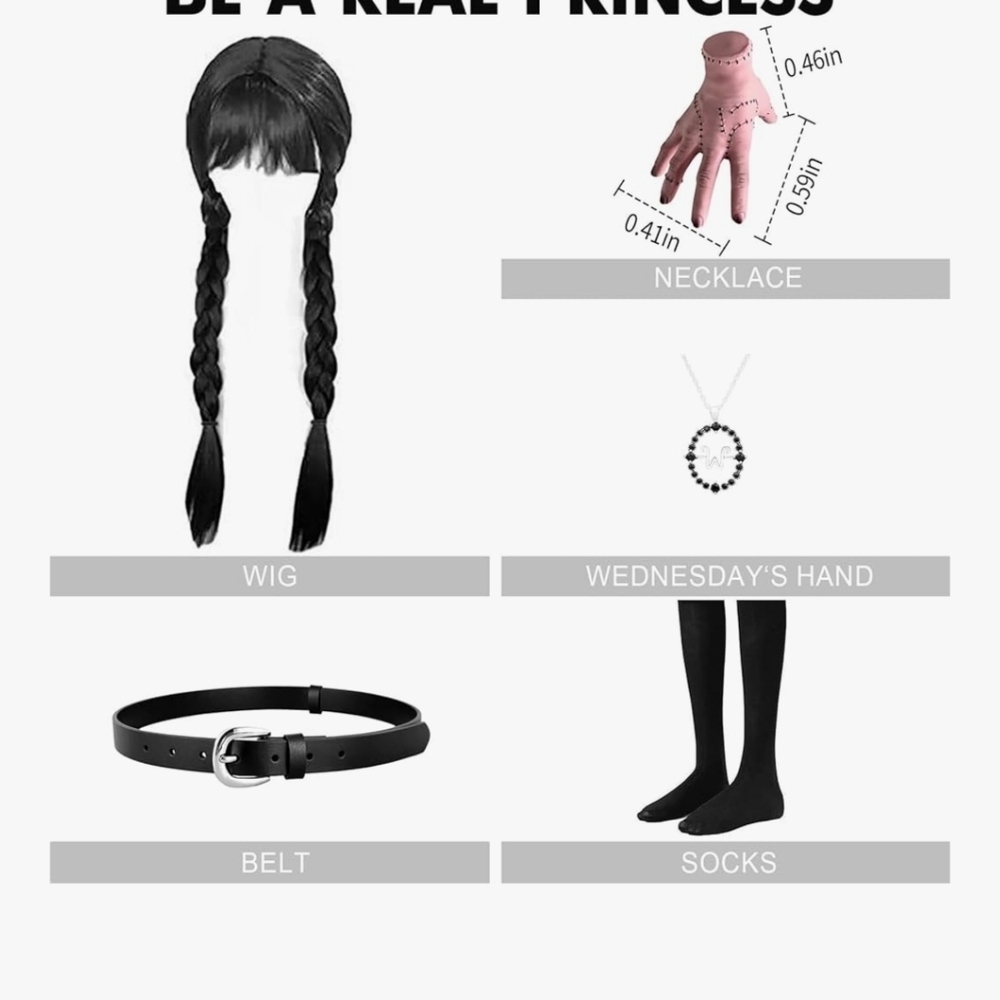 Black Tiered Dress Costume Wednesday Adams - Picture 5 of 16